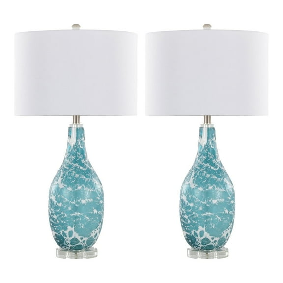 LumiSource Rocca 29" Glass Table Lamp - Set of 2