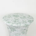 thumbnail image 2 of Efavormart Spandex Cocktail Table Cover – Dusty Sage Green & White French Toile, 30" Round Highboy Stretch Fitted Tablecloth, 2 of 4