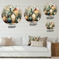 thumbnail image 4 of Designart "Artisanal Boho Pottery Green And Orange I" Boho Pottery Metal Round Wall Decor, 4 of 5