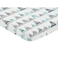 thumbnail image 2 of Mountains Grey Aqua Mini Fitted Crib Sheet by Sweet Jojo Designs, 2 of 5