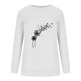 thumbnail image 4 of LEAVINGSUO Plus Size Womens Long Sleeve Tops,Fashion Woman Round Neck Long Sleeve T-Shirt Printing Loose Sweatshirt Blouse Tops White M, 4 of 5