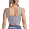 thumbnail image 4 of Women's Sports Bras Fashionable Solid Color Underwire Gathering Sports And Fitness Bra Sport Bras for Women Gray M, 4 of 8
