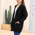 thumbnail image 7 of Back To School Clothes Girls Open Front Shrug Cardigan Kids Children Knit Long Sleeve Bolero with Button Closure, 7 of 7