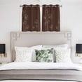 thumbnail image 3 of Brown Flowers Kitchen Curtains Window Panels, Pastoral Abstract Floral Minimalist Art Insulated Window Treatment Curtain, Grommet Curtains for Bedroom/Living Room/Bathroom, 2 Piece 52"Wx45"L, 3 of 8