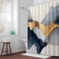 thumbnail image 6 of Abstract Shower Curtain for Bathroom Decor, Modern Gold Blue Grey Geometric Minimalist Waterproof Fabric Shower Curtain, 60"x72" Set with 12 Hooks, 6 of 9