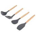 thumbnail image 2 of Gibson Home Holton 7 Piece Silicone Beech Wood Kitchen Tool Set in Grey, 2 of 4