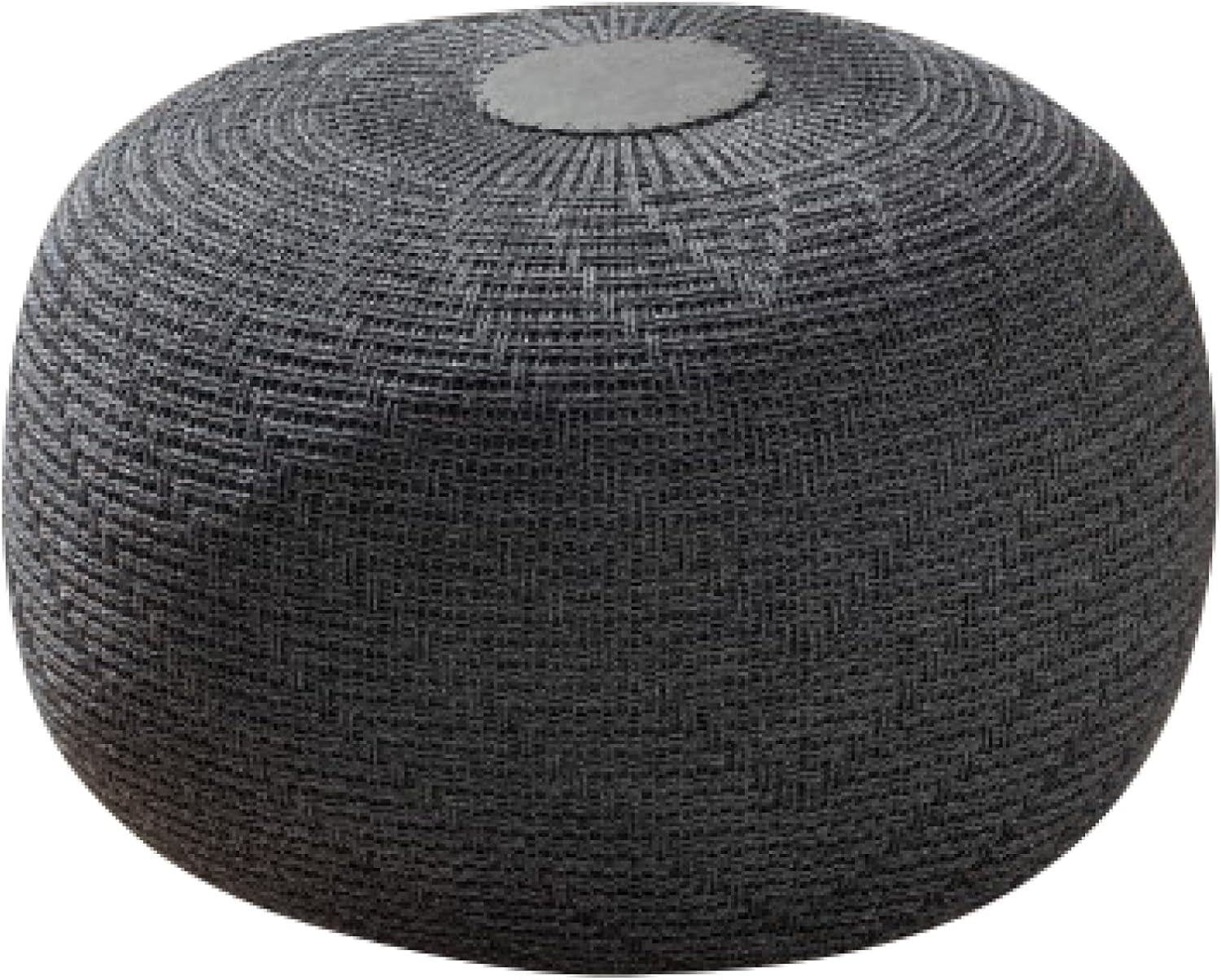 English Home Pouf Rond Tricoté Boho 37x50 Cm – Tabouret Siège Repose-Pieds Doux Et Polyvalent, Gris, Idéal Salon Chambre Intérieur Extérieur