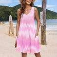 thumbnail image 6 of Summer Saving pimelu Sundresses for Women Casual Summer - Beach Dresses for Women Casual Summer Sleeveless Knee Length A Line Dress V Neck Cami Floral Vacation Tunic Dress, 6 of 6