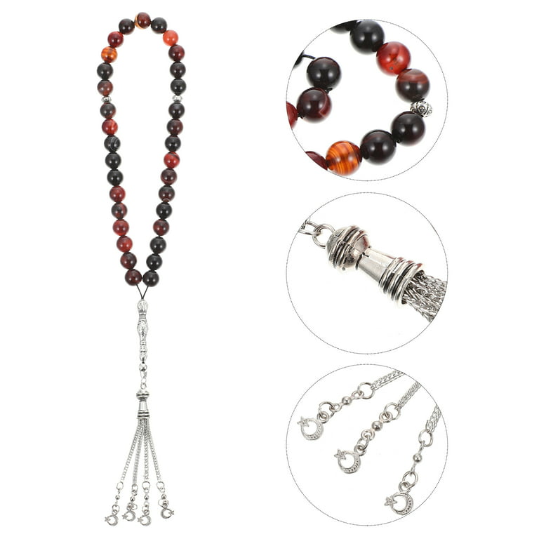 Muslim Prayer Beads, 33 Beads 12 mm Acrylic Muslim Rosary, Turkish Arab  Islamic Tasbih Prayer Beads Bracelet, Meditation Religion Eid Ramadan Gift