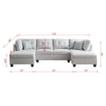 thumbnail image 3 of Hommoo U-Shaped Upholstered Modular Sectional Sofa, Double Chaise Corner Sofa Couch, Living Room Sofa Set for Home, Light Gray, 3 of 5