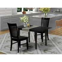 East West Furniture Dining Table- Dining Chairs, NOWE3-BLK-W