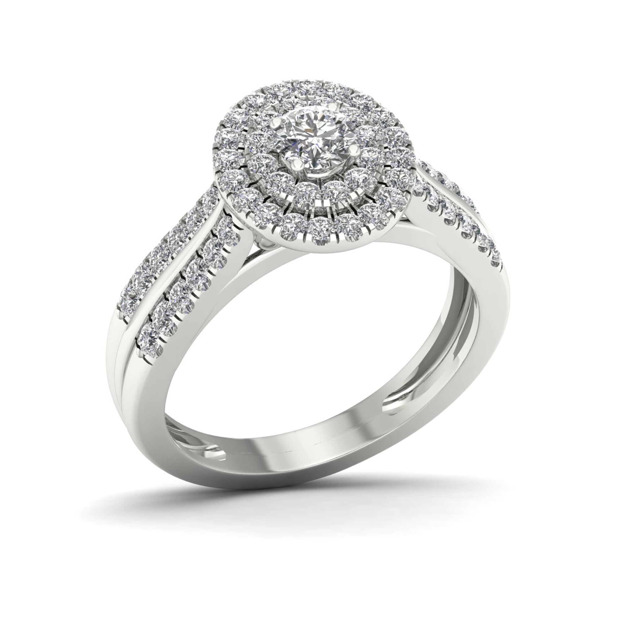 Imperial Diamond 3/4ct TDW Diamond 14K White Gold Double Halo