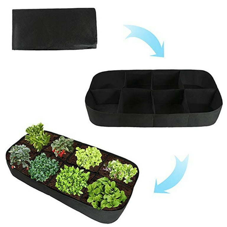 Vegetable Grow Bags Planters Split Planting Bag Cultivation Bag Breathable  Cloth Felt Raised Garden Bed For Vegetables Flowers 4/8 Pockets Multi-grid  Flowerpot