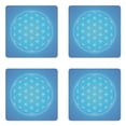 thumbnail image 1 of Geometry Coaster Set of 4, Flower of Life Grid Pattern Consisting of Types Overlapping Circles Theme, Square Hardboard Gloss Coasters, Standard Size, Blue White, by Ambesonne, 1 of 2