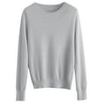 thumbnail image 4 of Lumtrix Ribbed Knit Sweaters for Women Lightweight Long Sleeve Shirts 2026 Fall Winter Trendy Pullover Round Neck Crew Neck Loose Casual Tops Gray XL, 4 of 4