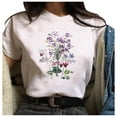 thumbnail image 5 of IROINNID Womens Tops Fashion Flowers Print White Harajuku Female Round Neck Loose T-shirt Spring, 5 of 8