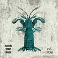 thumbnail image 2 of Grey, Jace 26x26 Gold Ornate Wood Framed with Double Matting Museum Art Print Titled - Lobster No Band Teal, 2 of 4