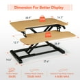 thumbnail image 6 of FLEXISPOT Height Adjustable Standing Desk Converter, 28" Bamboo Desktop Riser with U-Shaped Design & Spacious Keyboard Tray for Home Office Sit-Stand Workstation, 6 of 7