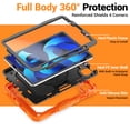 thumbnail image 5 of for iPad Air 5th/4th Generation 10.9 inch 2022/2020 Case, 360 Rotating Shockproof Cover with Stand, Handle, Shoulder Strap, Orange, 5 of 7
