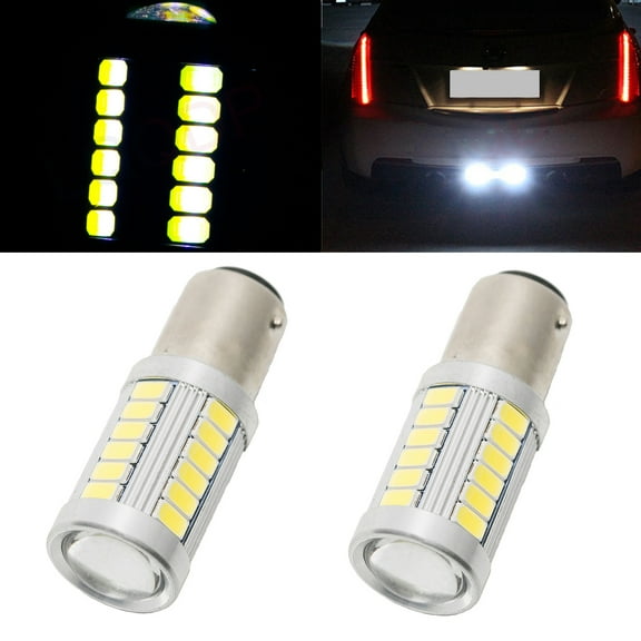 2PCS 1157/Bay15d 6000K Super White DC 12V 33x 5630 SMD LED Bulbs For Front Rear Turn Signal/Parking/Side Marker/Daytime Running/Fog/License Plate/Backup/Reverse/Stop/Brake/Head Light/Tail Lamp