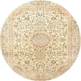 thumbnail image 1 of Ahgly Company Indoor Round Traditional Golden Blonde Gold Medallion Area Rugs, 3' Round, 1 of 6