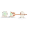 thumbnail image 2 of Decadence Solid 14K Gold or 14K Gold Plated 925 Sterling Silver Yellow, White or Rose Gold 4mm Round Genuine Gemstone Birthstone Stud Earrings, 2 of 5