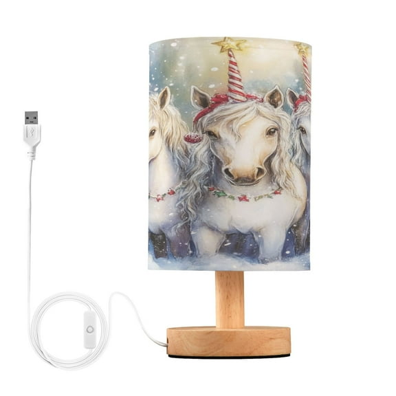 BZSMCE Lamp Modern Christmas White Unicorns Creative Patter Night Light