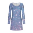thumbnail image 4 of Generic Womens Short Puff Sleeve Casual Dresses Summer 2026 Casual Crew Neck Midi Dress Pleated Flowy Sundress with Pockets, 4 of 4