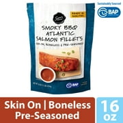 Sam's Choice Frozen Atlantic Salmon Fillets Smoky BBQ Flavor, 1 lb
