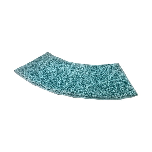 Alfombra de baño para ducha, antideslizante, con forma de abanico, gruesa, absorbente de agua y suave. Azul