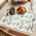 thumbnail image 3 of Sage Green Eucalyptus Placemats Set of 4 Spring Watercolor Botanical Leaves Place Mats Indoor Wipeable Table Mats Washable Cloth Dining Table Placemats for Kitchen Holiday Party Home Decor 13x19 Inch, 3 of 9