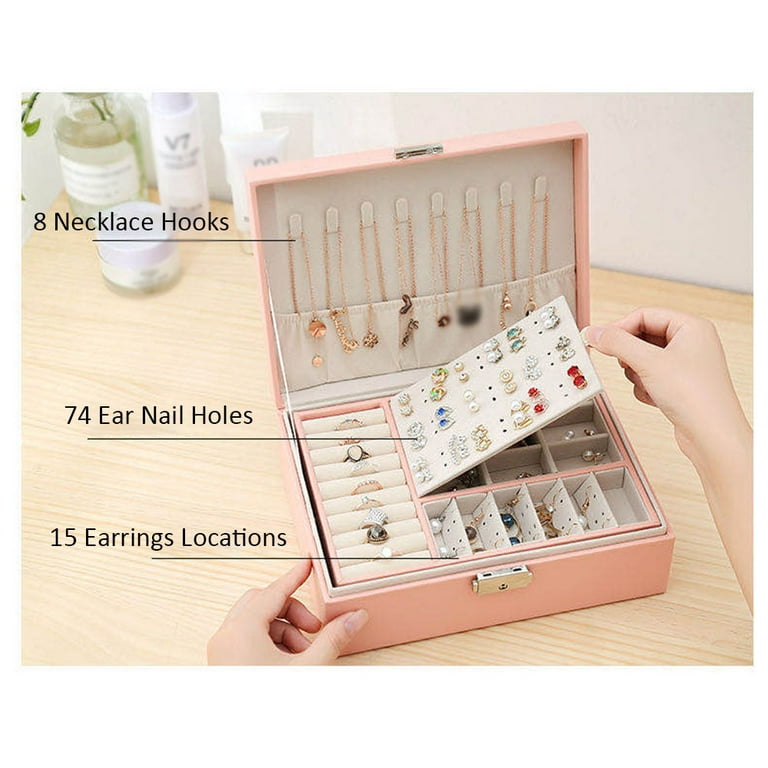 Double Layer Multifunctional Jewelry Storage Box, Large Capacity Accessories  Organizer