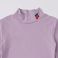 thumbnail image 4 of BaoFuBaoMei Basic Tees for Girls Solid Color Long Sleeve Shirt Tops Embroidery Slim High Neck Fall Outfits for School Daily Wear Outdoor, 4 of 6