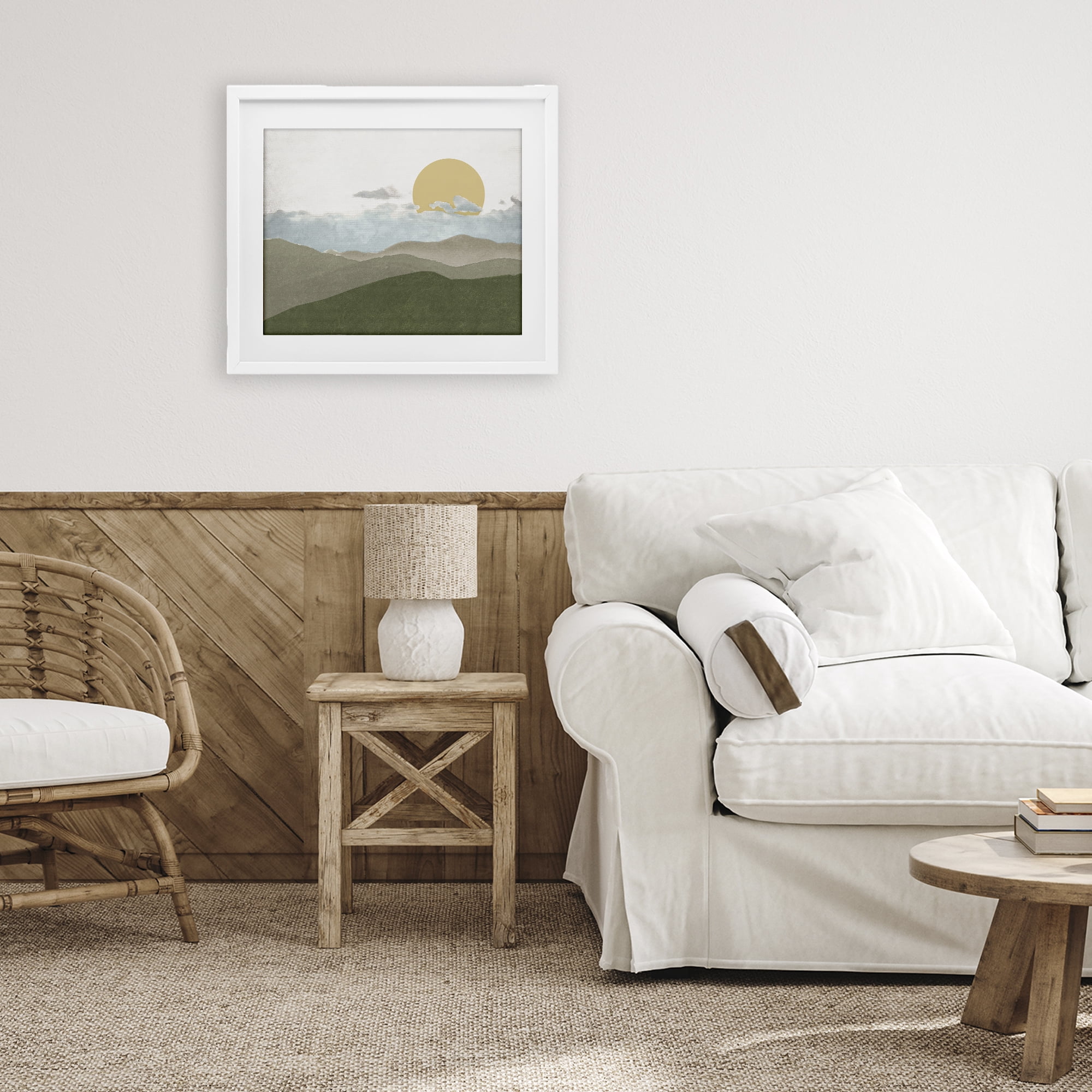 Stupell Industries Earthen Dreams Sunrise White Framed Print Under Glass, design by Elizabeth Medley