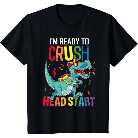 Ready Crush Headstart First Day School Dinosaur Toddler Boy T-Shirt Size S-5XL