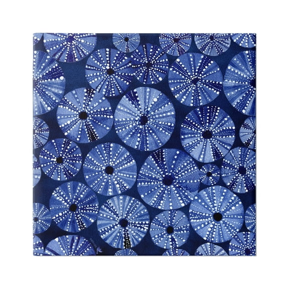 Stupell Industries Abstract Blue Sea Urchin Pattern Abstract Painting Gallery Wrapped Canvas Print Wall Art