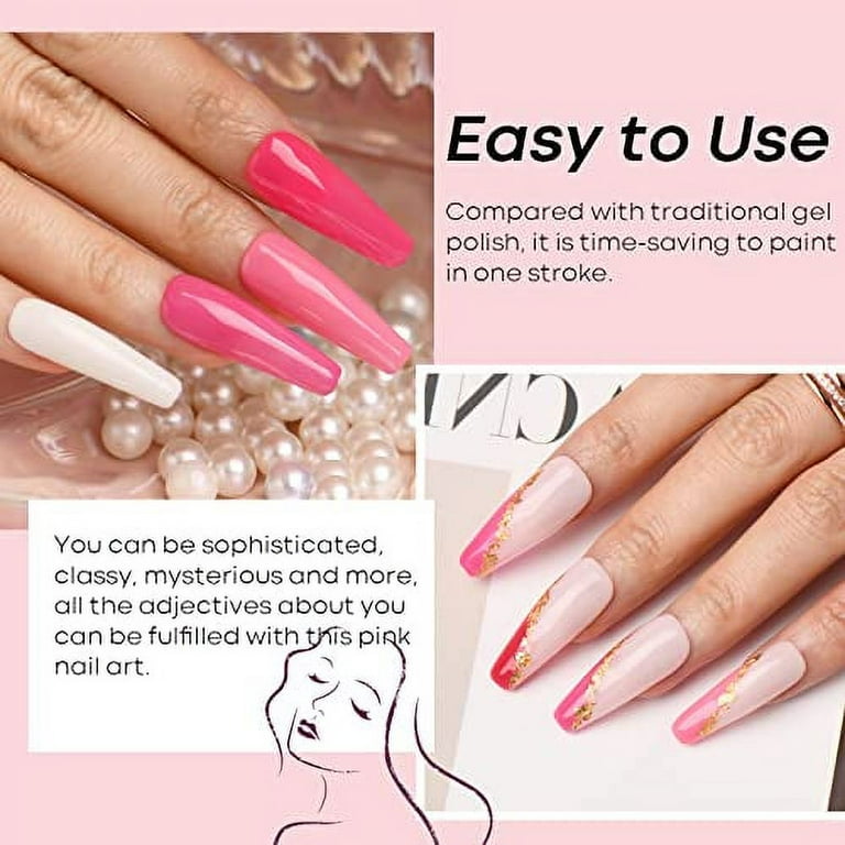 Hot Pink Cream Nails Set Hot Pink Cream Nails Set