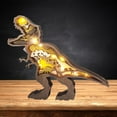 thumbnail image 5 of Wooden Hollowed Engraving Dinosaurs Night Light 3D Optical Illusion Table Nursery kids children room Bedroom Office Ornament with Lamp Lighting - Tyrannosaurus, 5 of 9