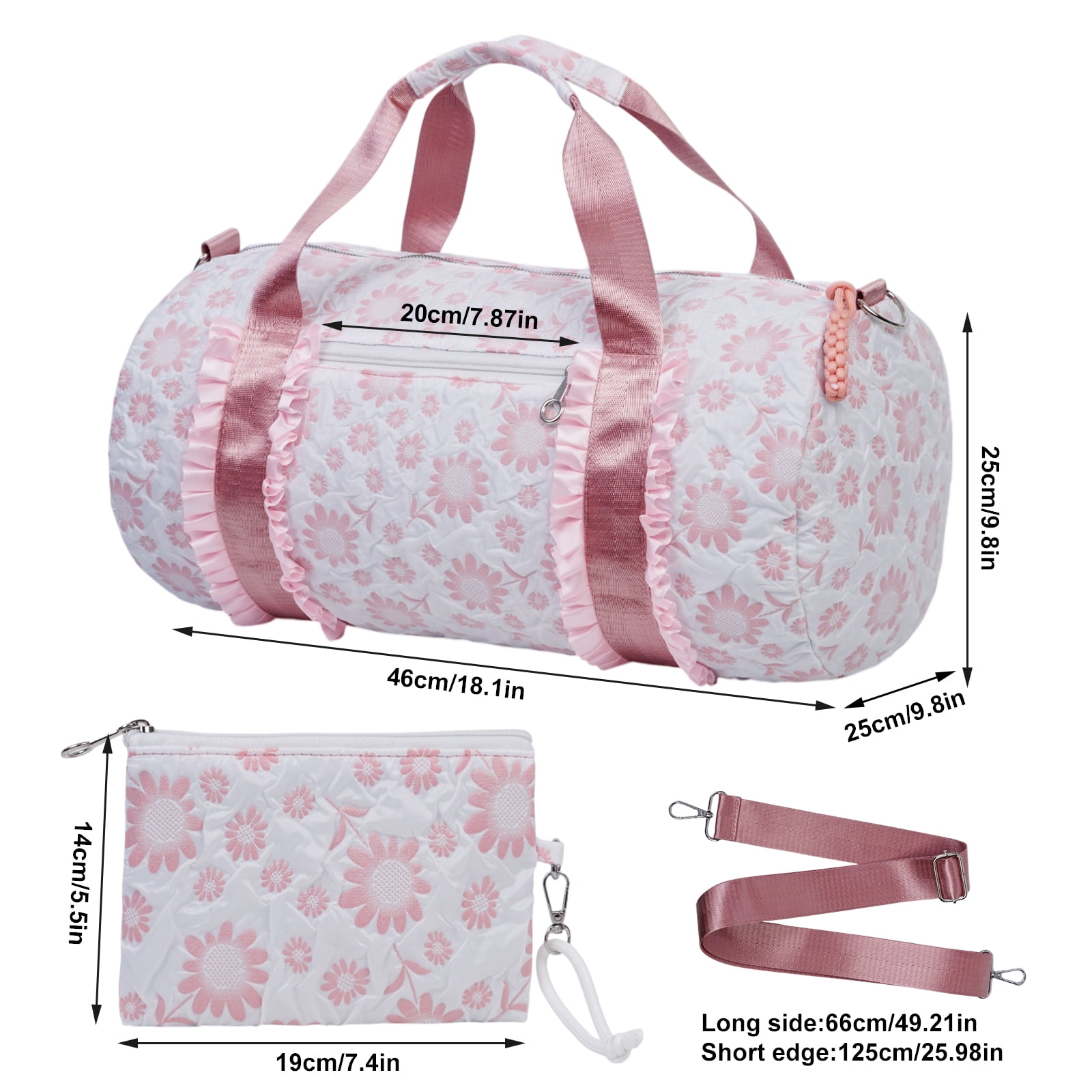 2pcs Oxford Travel Tote Bag Set for Women, Lightweight Weekender Duffel, Ideal for Carry-On, Overnight Trips, Gym, Daily Commute, Crossbody Bags