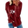 thumbnail image 1 of ICHUANYI Clearance Fashion Woman Round Neck Long Sleeve T-Shirt Printing Loose Sweatshirt Blouse Tops ICHUANYI "ICHUANYI", 1 of 5