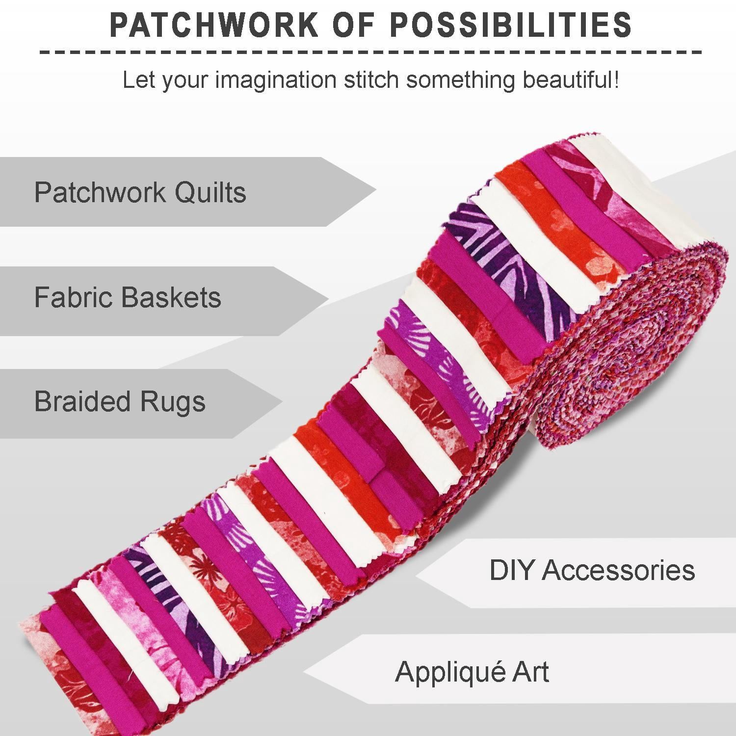 Soimoi Jelly Roll 40 Strip Assorted Bundle, Fabric Strips for Quilting, Crafting, and Sewing, 100% Cotton Fabric Jelly Roll Bundle For Scrapbooking, Precut Quilt Project, DIY Crafts- Batik Bloom