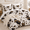 01- Cow Print-Queen- 3 Pieces, variant on Fluffly Faux Rabbit Bubbleforter Set Queen Cream