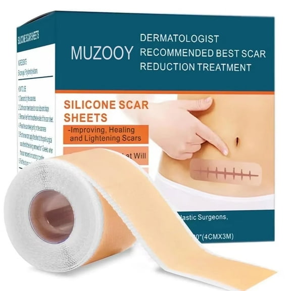 Gowinsee Silicone Scar Tape 1 Rolls, Silicone Scar Sheets Removal Strips for Acne