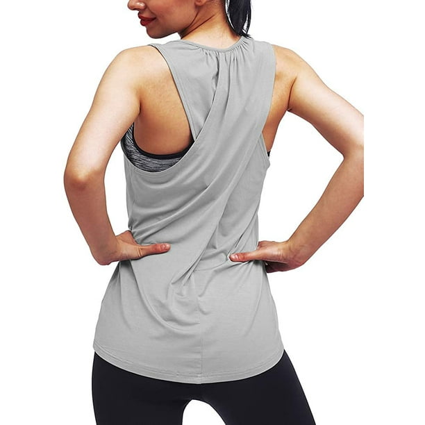 Women Workout Tops Yoga Sports Shirts Long Tank Tops Gym Workout