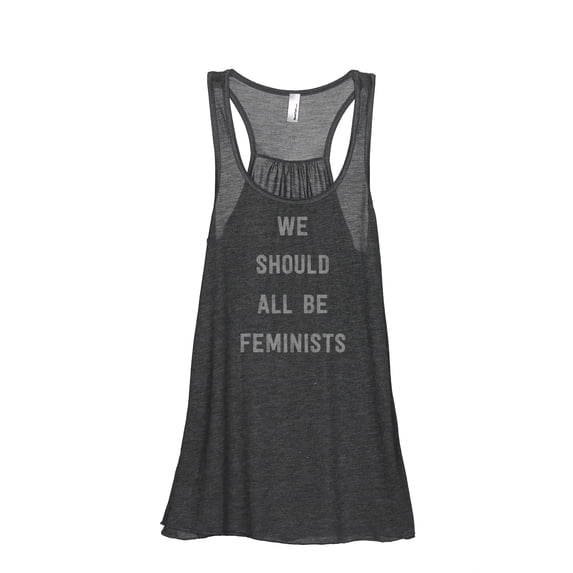 Thread Tank We Should Be Feminists Women's Sleeveless Flowy Racerback Tank Top Charcoal Small
