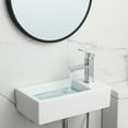 thumbnail image 4 of Bathroom Corner Sink, 18”x10" Small Ceramic Hand Wash Basin Sink Wall Mount Bathroom Cloakroom Right Hand, 4 of 17