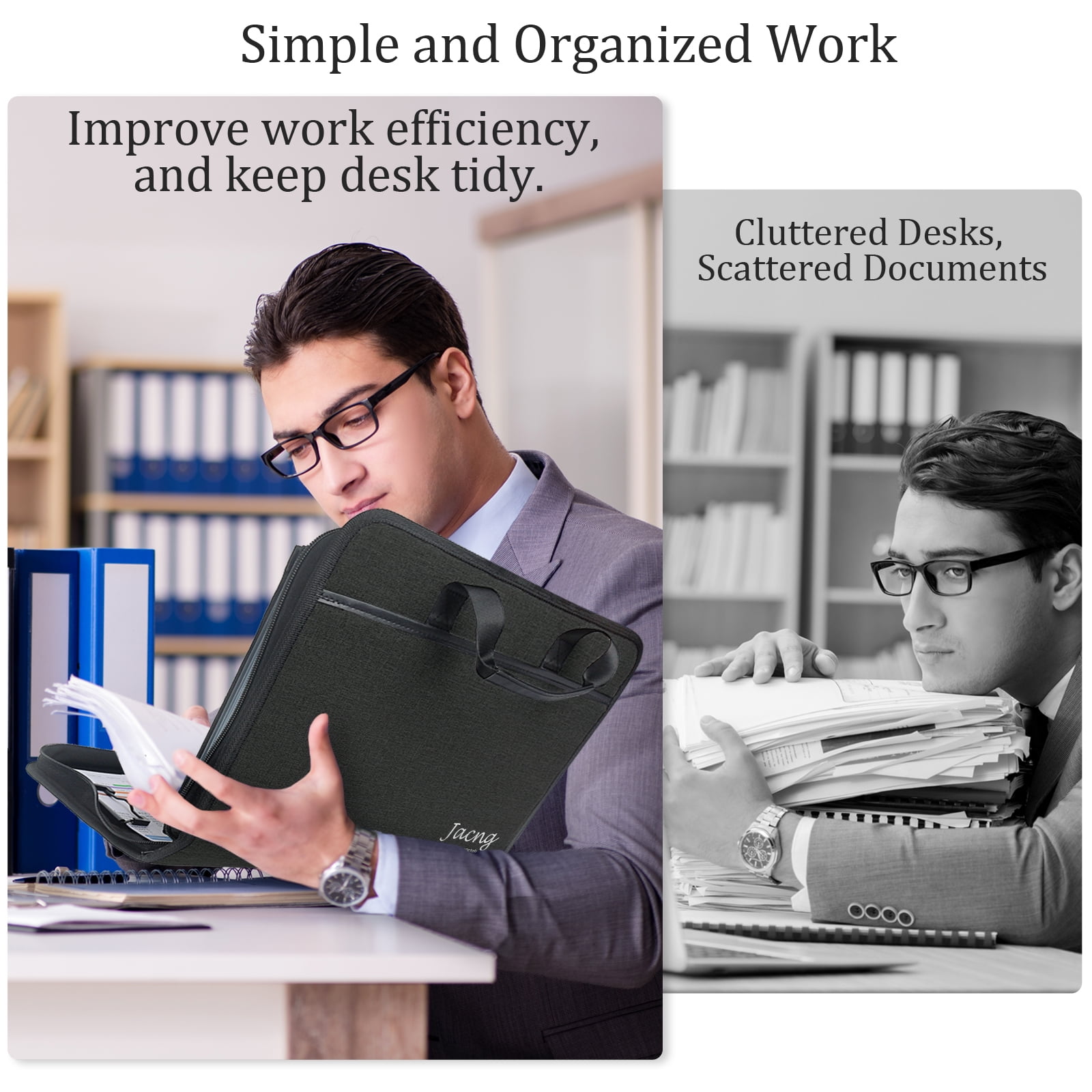 13 Pockets Accordian Expanding File Organizer with Handle & Labels for Home Trave School Office Dark Grey