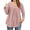 Pink, variant on Fantaslook Plus Size Womens Tunic Tops Eyelet Dressy Long Sleeve Shirt Pleated Crew Neck Blouses Curved Hem Fall Outfits