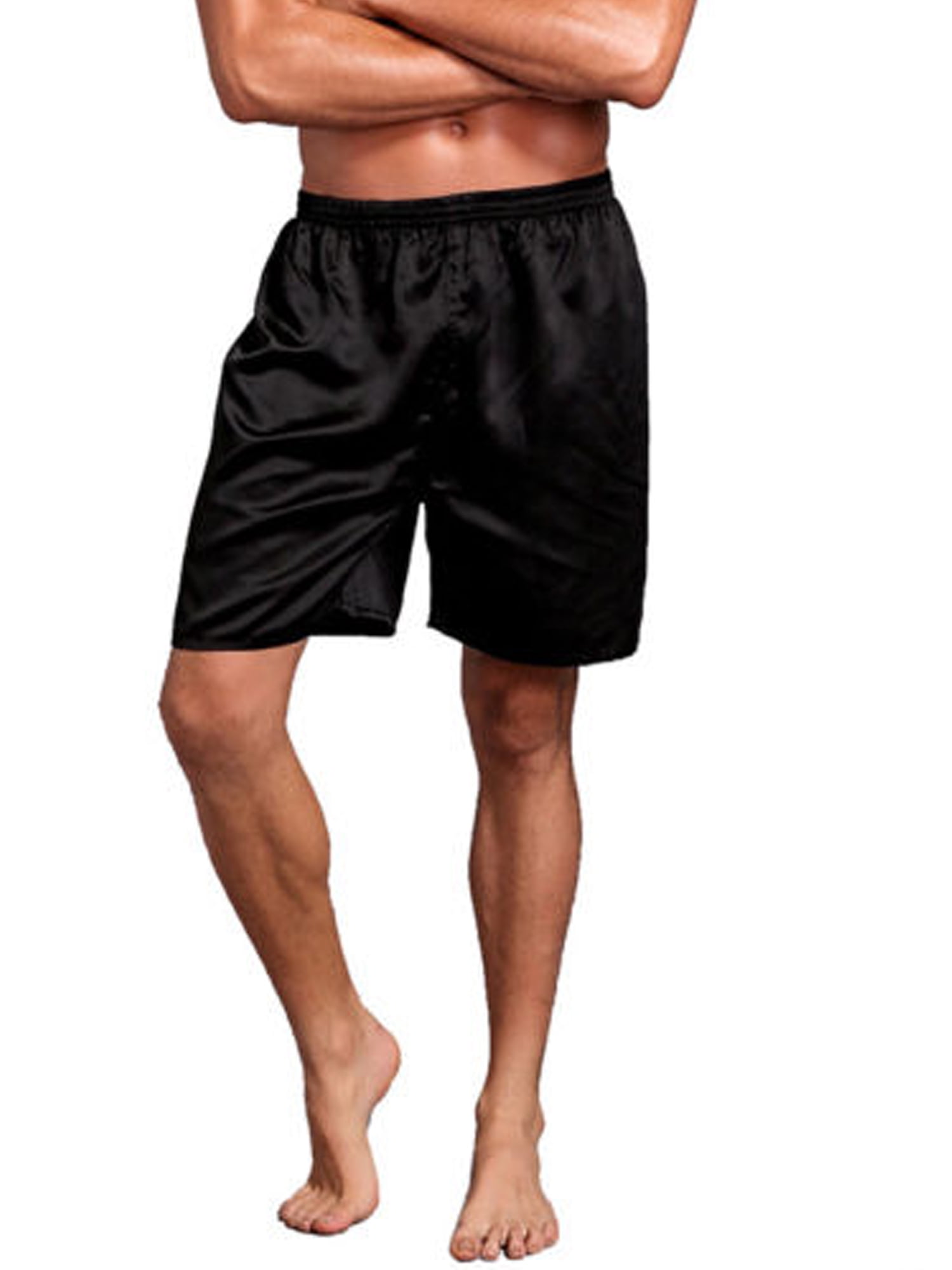 Mens Satin Boxer Shorts Pajamas Shorts 