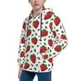 thumbnail image 2 of Sikiie Strawberry Youth Hoodie Sweatshirt Pullover Hooded Classic Casual Essentials Hoodiefor Boys Girls Kids -X-Large, 2 of 6